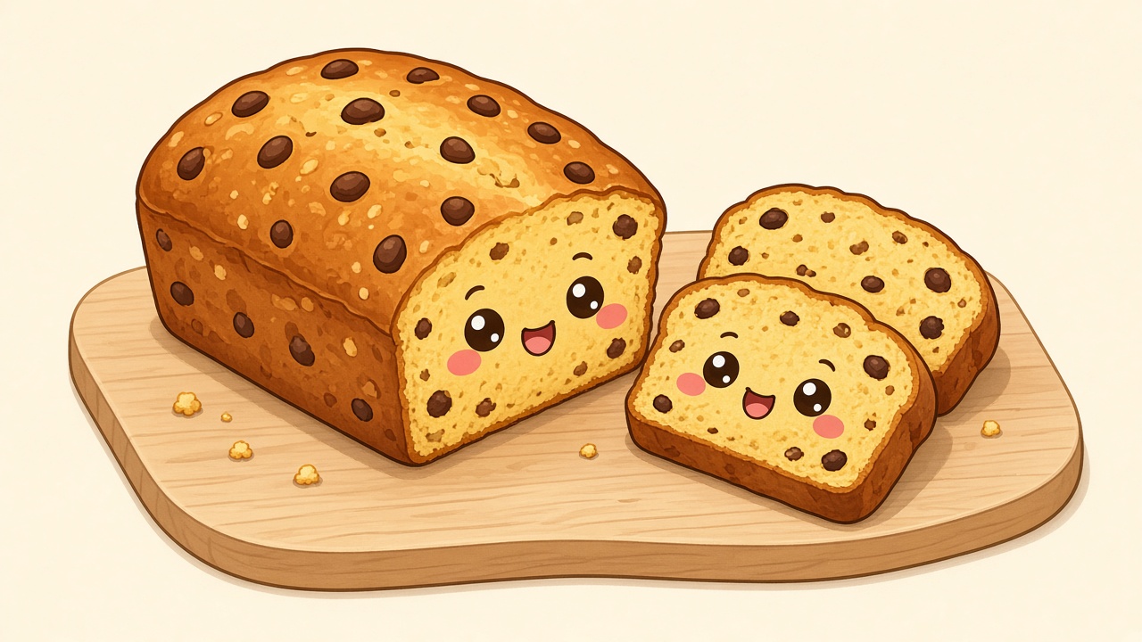 Banana bread — cartoon recipe illustration