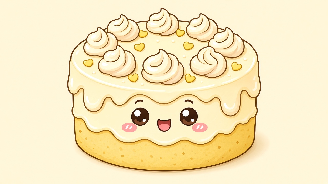 Butter cake — cartoon recipe illustration