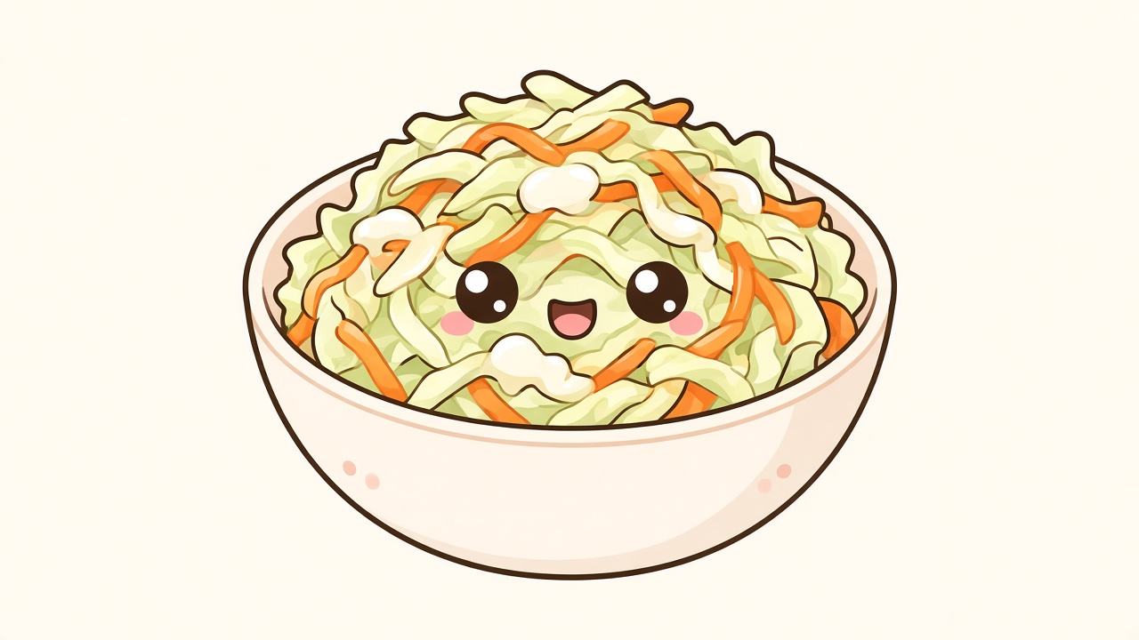 Coleslaw — cartoon recipe illustration