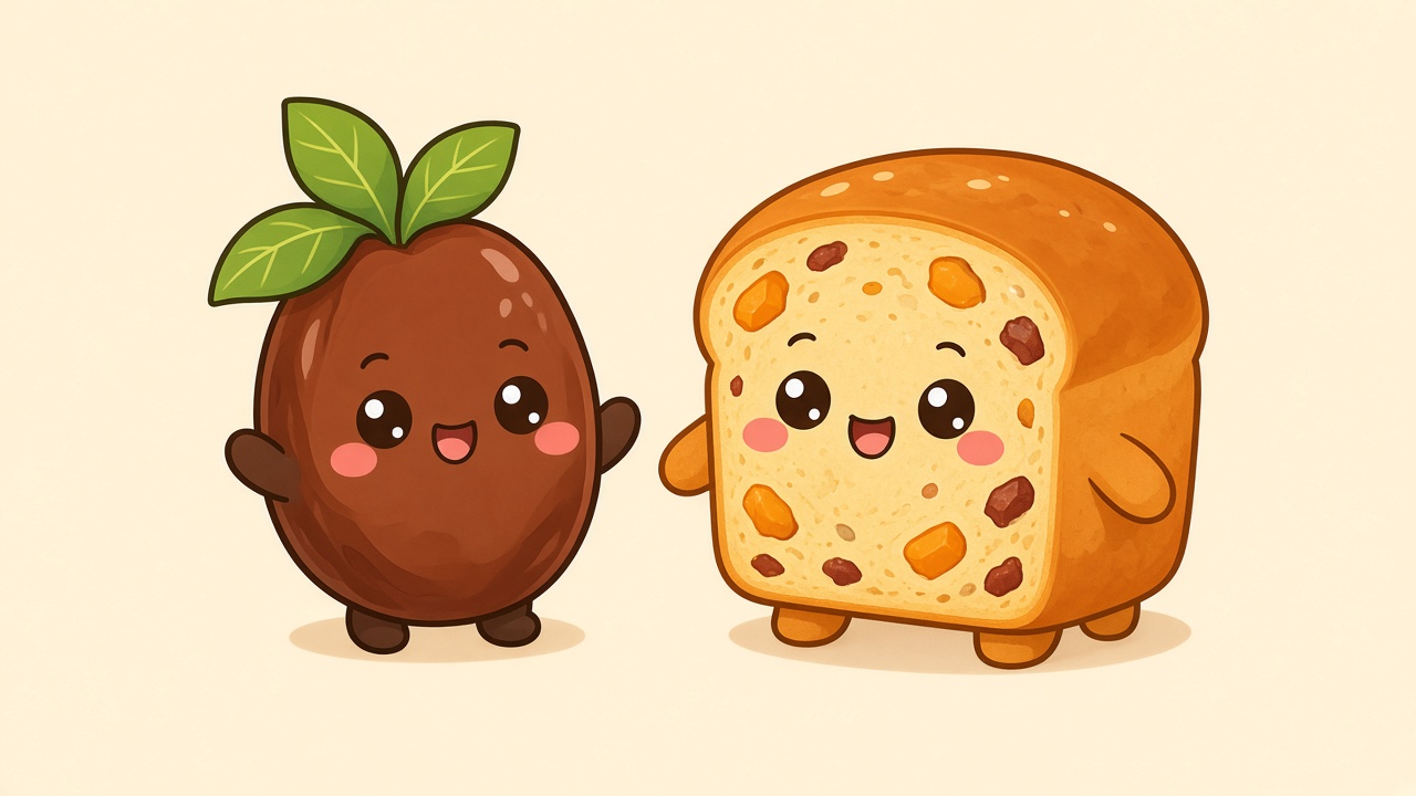 Date and orange loaf — cartoon recipe illustration