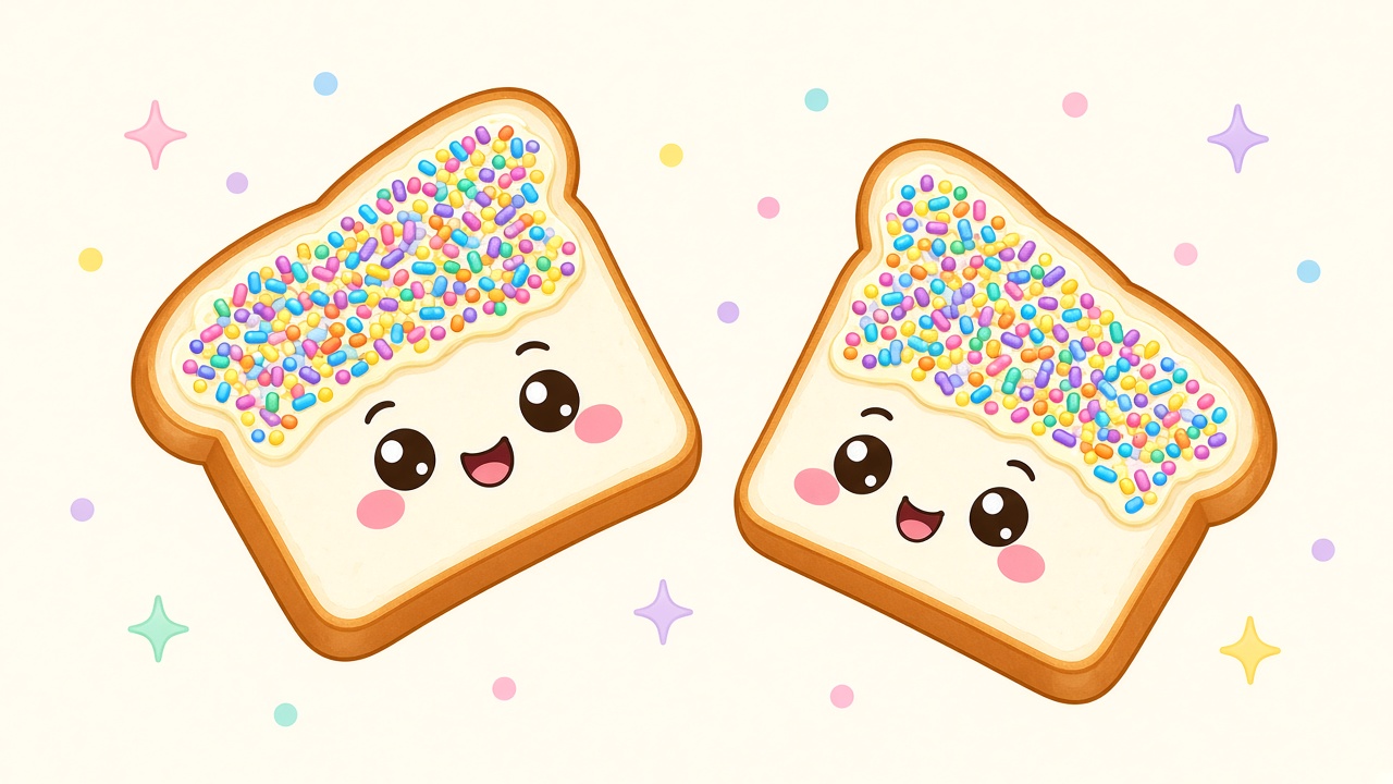 Fairy bread — cartoon recipe illustration