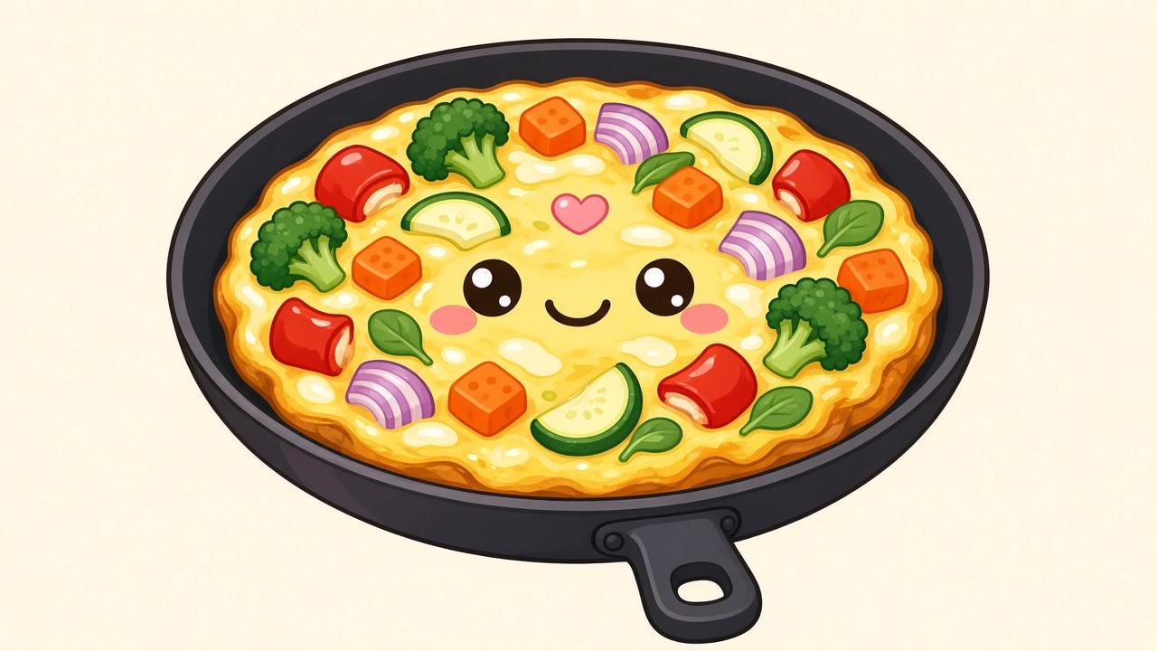 Frittata — cartoon recipe illustration