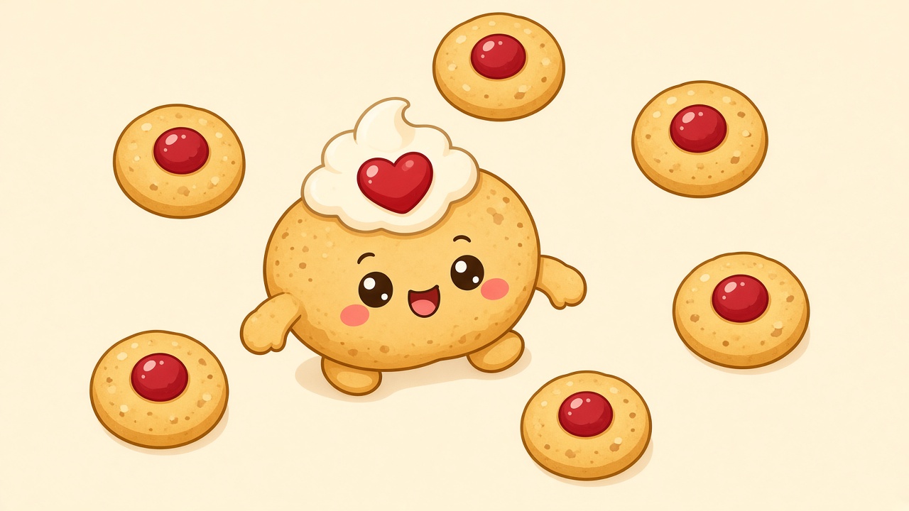 Jam drops — cartoon recipe illustration