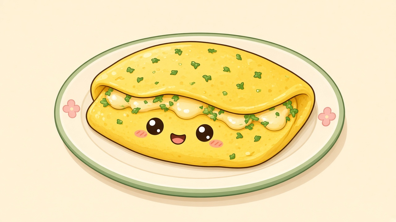 Omelette — cartoon recipe illustration
