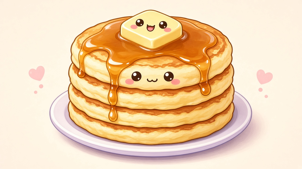 Pancakes — cartoon recipe illustration