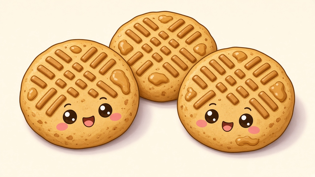 Peanut butter cookies — cartoon recipe illustration