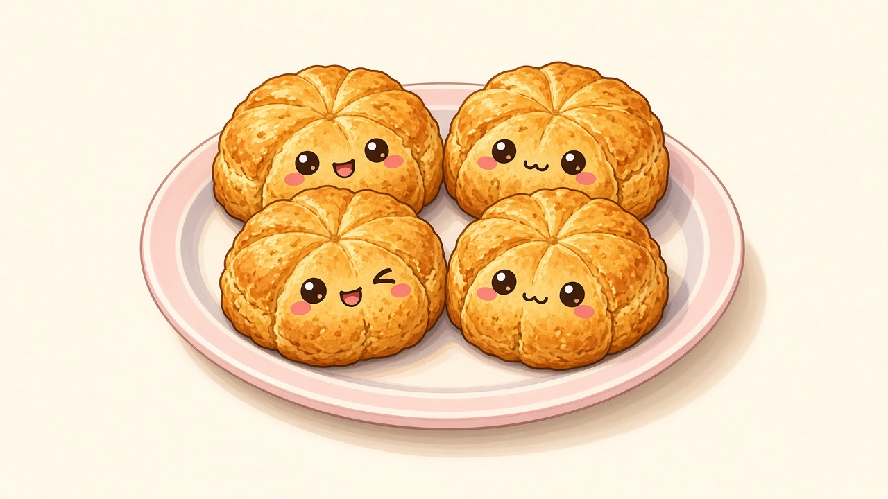 Pumpkin scones — cartoon recipe illustration