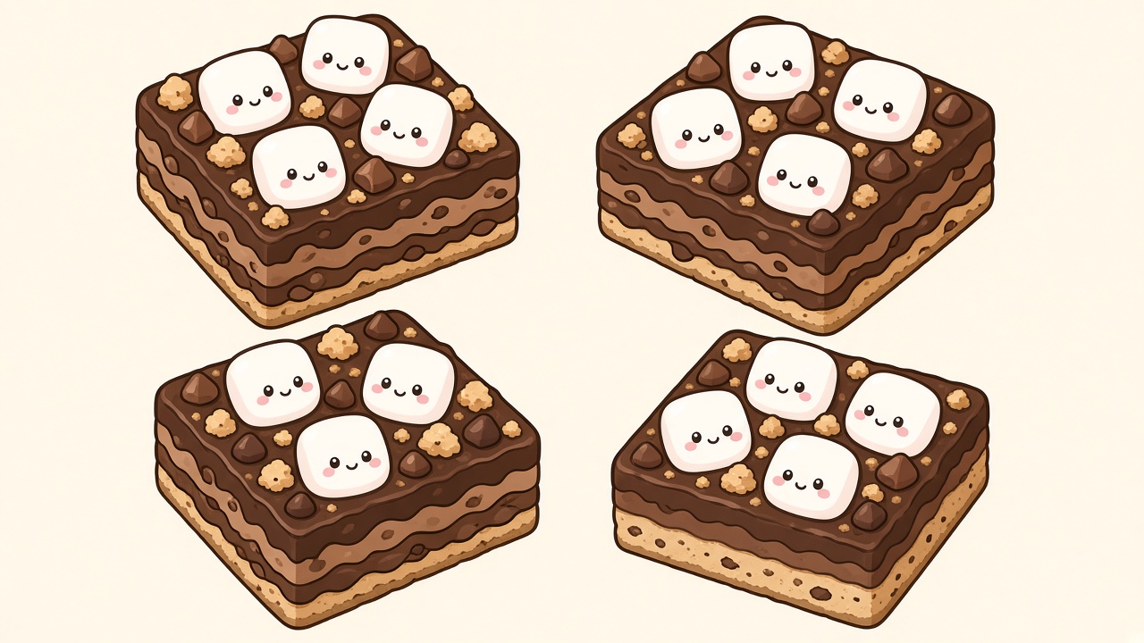 Rocky road — cartoon recipe illustration